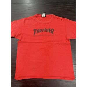 Thrasher T Shirt Kids Boys Small 8-10 Red Skateboarding Graphic Tee